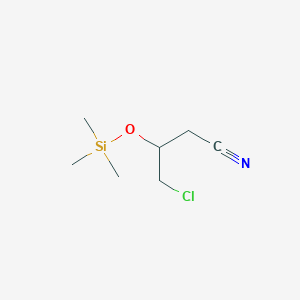 molecular formula C7H14ClNOSi B12319380 4-Chloro-3-[(trimethylsilyl)oxy]butanenitrile 