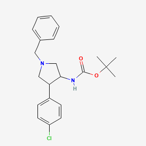 tert-butyl N-[1-benzyl-4-(4-chlorophenyl)pyrrolidin-3-yl]carbamate