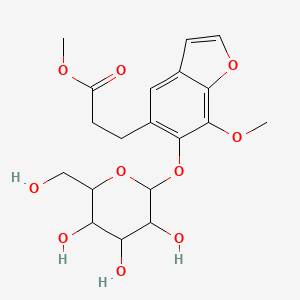 5-Benzofuranpropanoic acid, 6-(beta-D-glucopyranosyloxy)-7-methoxy-, methyl ester