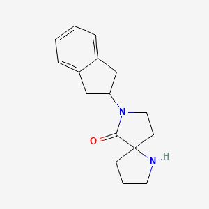 molecular formula C16H20N2O B12319486 7-(2,3-dihydro-1H-inden-2-yl)-1,7-diazaspiro[4.4]nonan-6-one 