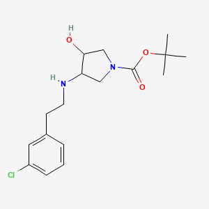 molecular formula C17H25ClN2O3 B12319532 Tert-butyl (3R,4R)-3-((3-chlorophenethyl)amino)-4-hydroxypyrrolidine-1-carboxylate 