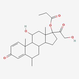 molecular formula C25H34O6 B12319538 [11-hydroxy-17-(2-hydroxyacetyl)-6,10,13-trimethyl-3-oxo-7,8,9,11,12,14,15,16-octahydro-6H-cyclopenta[a]phenanthren-17-yl] propanoate 