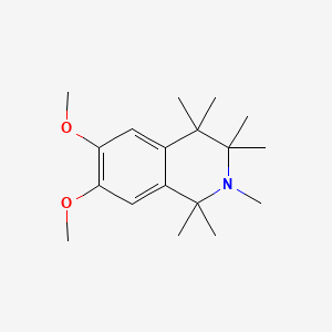molecular formula C18H29NO2 B1231954 1,2,3,4-Tetrahydro-1,1,2,3,3,4,4-heptamethyl-6,7-dimethoxyisoquinoline CAS No. 32267-95-1