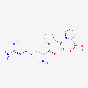 molecular formula C16H28N6O4 B12319591 1-[1-[2-amino-5-(diaminomethylideneamino)pentanoyl]pyrrolidine-2-carbonyl]pyrrolidine-2-carboxylic acid 