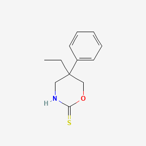 molecular formula C12H15NOS B1231963 2H-1,3-Oxazine-2-thione, 5-ethyltetrahydro-5-phenyl- CAS No. 68712-75-4