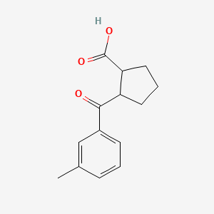 molecular formula C14H16O3 B12319645 2-(3-Methylbenzoyl)cyclopentane-1-carboxylic acid 