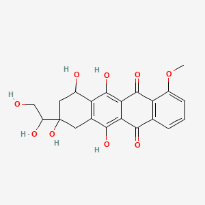 molecular formula C21H20O9 B12319658 4'-Deoxydoxorubicinol 7-deoxyaglycone CAS No. 141975-30-6