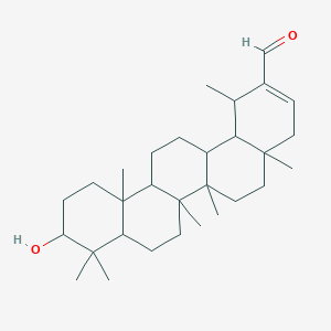 molecular formula C30H48O2 B12319660 10-hydroxy-1,4a,6a,6b,9,9,12a-heptamethyl-4,5,6,6a,7,8,8a,10,11,12,13,14,14a,14b-tetradecahydro-1H-picene-2-carbaldehyde 