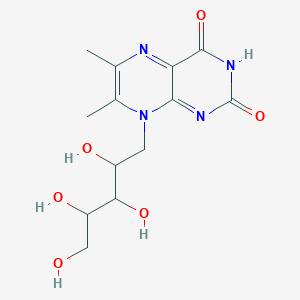 molecular formula C13H18N4O6 B12319672 6,7-Dimethyl-8-(2,3,4,5-tetrahydroxypentyl)pteridine-2,4-dione 