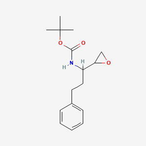 molecular formula C16H23NO3 B12319674 tert-butyl N-[1-(oxiran-2-yl)-3-phenylpropyl]carbamate 