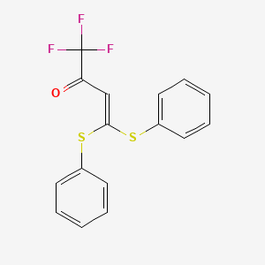 molecular formula C16H11F3OS2 B12319706 1,1,1-Trifluoro-4,4-bis(phenylthio)but-3-EN-2-one 