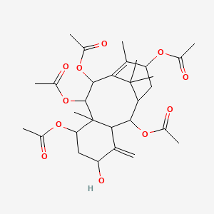 molecular formula C30H42O11 B12319707 (2,7,9,10-Tetraacetyloxy-5-hydroxy-8,12,15,15-tetramethyl-4-methylidene-13-tricyclo[9.3.1.03,8]pentadec-11-enyl) acetate 