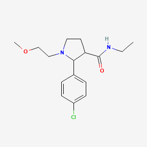 molecular formula C16H23ClN2O2 B12319810 2-(4-chlorophenyl)-N-ethyl-1-(2-methoxyethyl)pyrrolidine-3-carboxamide 