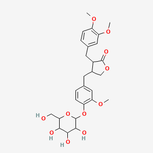 3-[(3,4-Dimethoxyphenyl)methyl]-4-[[3-methoxy-4-[3,4,5-trihydroxy-6-(hydroxymethyl)oxan-2-yl]oxyphenyl]methyl]oxolan-2-one