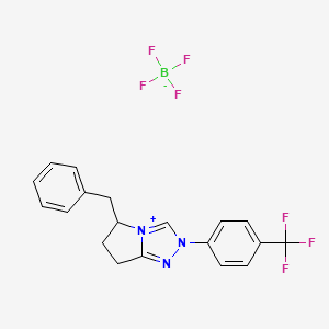 molecular formula C19H17BF7N3 B12319864 5-benzyl-2-[4-(trifluoromethyl)phenyl]-6,7-dihydro-5H-pyrrolo[2,1-c][1,2,4]triazol-4-ium;tetrafluoroborate 