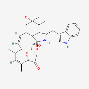 molecular formula C32H36N2O5 B12319901 (7Z,11Z)-19-(1H-indol-3-ylmethyl)-7,9,16,17-tetramethyl-15-oxa-20-azatetracyclo[11.8.0.01,18.014,16]henicosa-7,11-diene-2,5,6,21-tetrone 