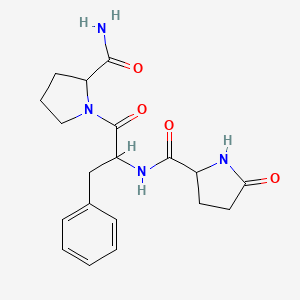 molecular formula C19H24N4O4 B12319926 N-[1-(2-carbamoylpyrrolidin-1-yl)-1-oxo-3-phenylpropan-2-yl]-5-oxopyrrolidine-2-carboxamide 