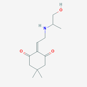 molecular formula C13H21NO3 B12319954 2-[2-(1-Hydroxypropan-2-ylamino)ethylidene]-5,5-dimethylcyclohexane-1,3-dione 