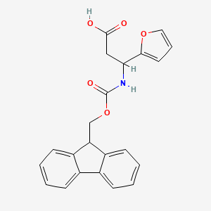 molecular formula C22H19NO5 B12319959 (S)-3-(9H-Fluoren-9-ylmethoxycarbonylamino)-3-furan-2-YL-propionic acid 