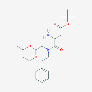 molecular formula C22H36N2O5 B12319974 Tert-butyl 3-amino-4-[2,2-diethoxyethyl(2-phenylethyl)amino]-4-oxobutanoate 