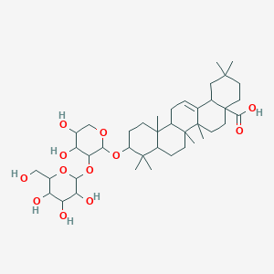 10-[4,5-dihydroxy-3-[3,4,5-trihydroxy-6-(hydroxymethyl)oxan-2-yl]oxyoxan-2-yl]oxy-2,2,6a,6b,9,9,12a-heptamethyl-1,3,4,5,6,6a,7,8,8a,10,11,12,13,14b-tetradecahydropicene-4a-carboxylic acid