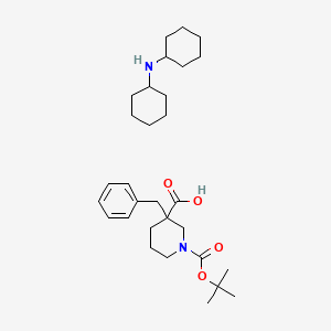 molecular formula C30H48N2O4 B12320026 3-benzyl-1-[(2-methylpropan-2-yl)oxycarbonyl]piperidine-3-carboxylic acid;N-cyclohexylcyclohexanamine 