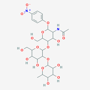 molecular formula C26H38N2O17 B12320027 4-Nitrophenyl2-acetamido-2-deoxy-4-O-[2-O-(a-L-fucopyranosyl)-b-D-galactopyranosyl]-b-D-glucopyranoside 