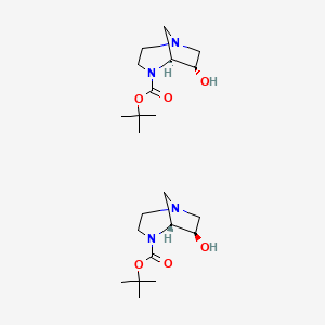 molecular formula C22H40N4O6 B12320034 tert-butyl (5R,6R)-6-hydroxy-1,4-diazabicyclo[3.2.1]octane-4-carboxylate;tert-butyl (5S,6S)-6-hydroxy-1,4-diazabicyclo[3.2.1]octane-4-carboxylate 