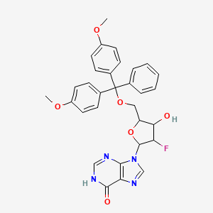 9-[(2R,3R,4R,5R)-5-{[bis(4-methoxyphenyl)(phenyl)methoxy]methyl}-3-fluoro-4-hydroxyoxolan-2-yl]-6,9-dihydro-1H-purin-6-one