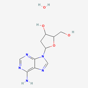 molecular formula C10H15N5O4 B12320074 5-(6-Aminopurin-9-yl)-2-(hydroxymethyl)oxolan-3-ol, hydrate 