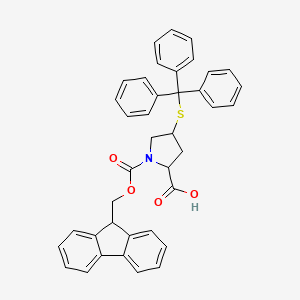 molecular formula C39H33NO4S B12320107 1-(9H-fluoren-9-ylmethoxycarbonyl)-4-tritylsulfanylpyrrolidine-2-carboxylic acid 