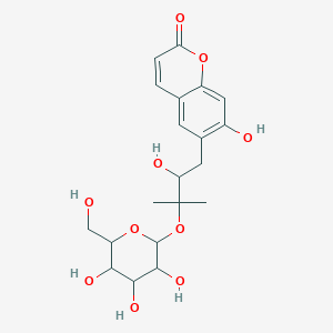 7-Hydroxy-6-[2-hydroxy-3-methyl-3-[3,4,5-trihydroxy-6-(hydroxymethyl)oxan-2-yl]oxybutyl]chromen-2-one