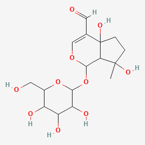 4a,7-Dihydroxy-7-methyl-1-[3,4,5-trihydroxy-6-(hydroxymethyl)oxan-2-yl]oxy-1,5,6,7a-tetrahydrocyclopenta[c]pyran-4-carbaldehyde