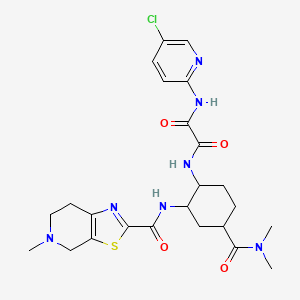 molecular formula C24H30ClN7O4S B12320161 N1-(5-Chloropyridin-2-yl)-N2-((1R,2S,4S)-4-(dimethylcarbamoyl)-2-(5-methyl-4,5,6,7-tetrahydrothiazolo[5,4-c]pyridine-2-carboxamido)cyclohexyl)oxalamide 