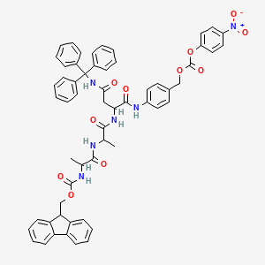 [4-[[2-[2-[2-(9H-fluoren-9-ylmethoxycarbonylamino)propanoylamino]propanoylamino]-4-oxo-4-(tritylamino)butanoyl]amino]phenyl]methyl (4-nitrophenyl) carbonate