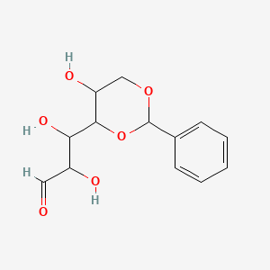 molecular formula C13H16O6 B12320298 2,3-Dihydroxy-3-(5-hydroxy-2-phenyl-1,3-dioxan-4-yl)propanal 