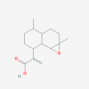 molecular formula C15H22O3 B12320336 2-(1a,4-dimethyl-3,3a,4,5,6,7,7a,7b-octahydro-2H-naphtho[1,2-b]oxiren-7-yl)prop-2-enoic acid 