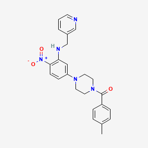 molecular formula C24H25N5O3 B1232038 (4-Methylphenyl)-[4-[4-nitro-3-(3-pyridinylmethylamino)phenyl]-1-piperazinyl]methanone 