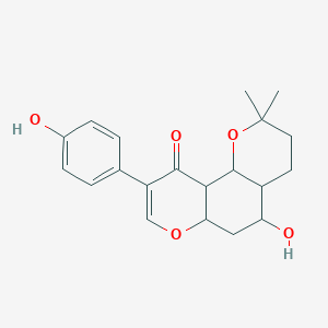 molecular formula C20H24O5 B12320631 5-Hydroxy-9-(4-hydroxyphenyl)-2,2-dimethyl-3,4,4a,5,6,6a,10a,10b-octahydropyrano[2,3-f]chromen-10-one 