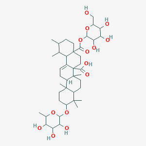 1,2,6b,9,9,12a-hexamethyl-4a-[3,4,5-trihydroxy-6-(hydroxymethyl)oxan-2-yl]oxycarbonyl-10-(3,4,5-trihydroxy-6-methyloxan-2-yl)oxy-2,3,4,5,6,6a,7,8,8a,10,11,12,13,14b-tetradecahydro-1H-picene-6a-carboxylic acid