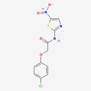 molecular formula C11H8ClN3O4S B1232085 2-(4-chlorophenoxy)-N-(5-nitro-2-thiazolyl)acetamide 
