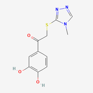 molecular formula C11H11N3O3S B1232086 1-(3,4-Dihydroxyphenyl)-2-[(4-methyl-1,2,4-triazol-3-yl)thio]ethanone 