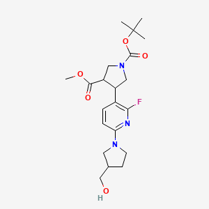 (trans)-1-Tert-butyl 3-methyl 4-(2-fluoro-6-(3-(hydroxymethyl)pyrrolidin-1-YL)pyridin-3-YL)pyrrolidine 1,3-dicarboxylate