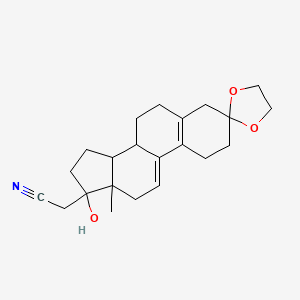 2-(17-Hydroxy-13-methylspiro[1,2,4,6,7,8,12,14,15,16-decahydrocyclopenta[a]phenanthrene-3,2'-1,3-dioxolane]-17-yl)acetonitrile