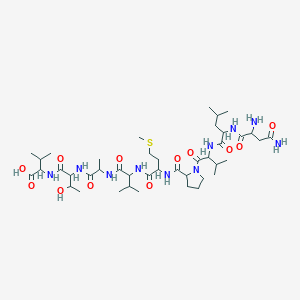 2-[[2-[2-[[2-[[2-[[1-[2-[[2-[(2,4-Diamino-4-oxobutanoyl)amino]-4-methylpentanoyl]amino]-3-methylbutanoyl]pyrrolidine-2-carbonyl]amino]-4-methylsulfanylbutanoyl]amino]-3-methylbutanoyl]amino]propanoylamino]-3-hydroxybutanoyl]amino]-3-methylbutanoic acid