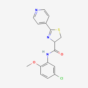 molecular formula C16H14ClN3O2S B1232096 N-(5-chloro-2-methoxyphenyl)-2-pyridin-4-yl-4,5-dihydrothiazole-4-carboxamide 