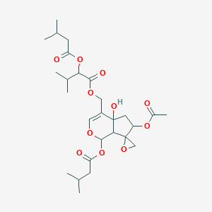 [6-Acetyloxy-4a-hydroxy-1-(3-methylbutanoyloxy)spiro[1,5,6,7a-tetrahydrocyclopenta[c]pyran-7,2'-oxirane]-4-yl]methyl 3-methyl-2-(3-methylbutanoyloxy)butanoate