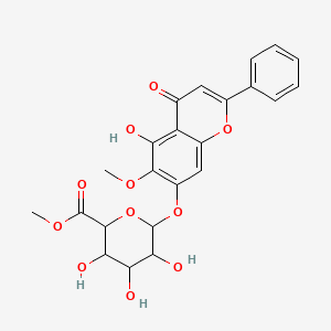 molecular formula C23H22O11 B12321040 Oroxylin A 7-O-beta-D-glucuronide methyl ester 