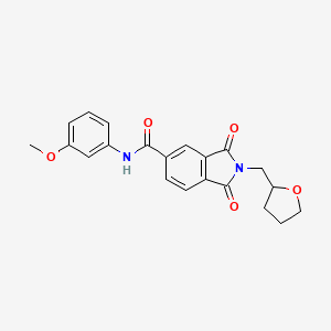 molecular formula C21H20N2O5 B1232107 N-(3-methoxyphenyl)-1,3-dioxo-2-(2-oxolanylmethyl)-5-isoindolecarboxamide 