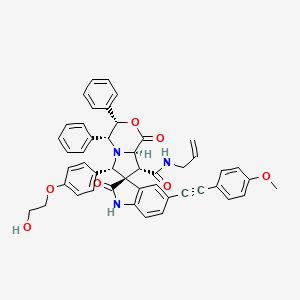 molecular formula C47H41N3O7 B1232117 (3S,3'S,4'R,6'S,8'R,8'aR)-6'-[4-(2-hydroxyethoxy)phenyl]-5-[2-(4-methoxyphenyl)ethynyl]-1',2-dioxo-3',4'-diphenyl-N-prop-2-enyl-8'-spiro[1H-indole-3,7'-4,6,8,8a-tetrahydro-3H-pyrrolo[2,1-c][1,4]oxazine]carboxamide 